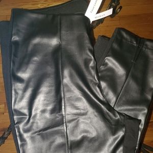 ***SOLD ***Faux leather and knit  leggings